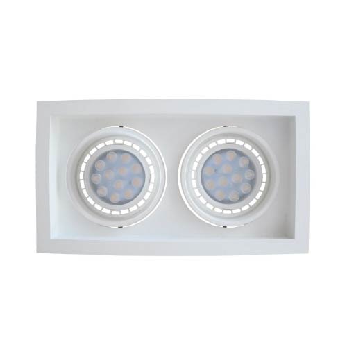 Embutido de 2 luces AR111 GU10 10cm blanco 31x17,5x65cm